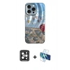 MARSİLYAN™- iPhone 15 Pro Max Kılıf Nova Doku Prime - Siyah 3D Antistatik Seramik Nano Ekran Koruyucu + PVD Metal Kamera Lens - SH