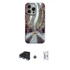 MARSİLYAN™- iPhone 15 Pro Max Kılıf Nova Doku Prime - Siyah Bilvis 0.18mm Plus Cam Ekran Koruyucu + Raze Metal Kamera Lens - LT
