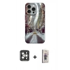 MARSİLYAN™- iPhone 15 Pro Max Kılıf Nova Doku Prime - Siyah Bilvis 3D Cam Ekran Koruyucu + PVD Metal Kamera Lens - GI
