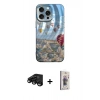 MARSİLYAN™- iPhone 15 Pro Max Kılıf Nova Doku Prime - Siyah Bilvis 3D Cam Ekran Koruyucu + Raze Metal Kamera Lens - SH