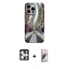 MARSİLYAN™- iPhone 15 Pro Max Kılıf Nova Doku Prime - Siyah Bilvis 3D Mat Cam Ekran Koruyucu + Gümüş PVD Metal Kamera Lens