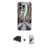MARSİLYAN™- iPhone 15 Pro Max Kılıf Nova Doku Prime - Siyah Bilvis 3D Mat Cam Ekran Koruyucu + Raze Metal Kamera Lens - LT