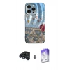 MARSİLYAN™- iPhone 15 Pro Max Kılıf Nova Doku Prime - Siyah Bilvis 5in1 3D Magic Cam Ekran Koruyucu + Raze Metal Kamera Lens - LT