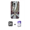 MARSİLYAN™- iPhone 15 Pro Max Kılıf Nova Doku Prime - Siyah Bilvis 5in1 3D Magic Cam Ekran Koruyucu + PVD Metal Kamera Lens - SH