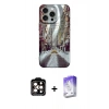 MARSİLYAN™- iPhone 15 Pro Max Kılıf Nova Doku Prime - Siyah Bilvis 5in1 3D Magic Cam Ekran Koruyucu + PVD Metal Kamera Lens - TU
