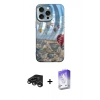 MARSİLYAN™- iPhone 15 Pro Max Kılıf Nova Doku Prime - Siyah Bilvis 5in1 3D Magic Cam Ekran Koruyucu + Raze Metal Kamera Lens - TMGI