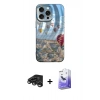 MARSİLYAN™- iPhone 15 Pro Max Kılıf Nova Doku Prime - Siyah Bilvis 5in1 5D Magic Hayalet Cam Ekran Koruyucu + Raze Metal Kamera Lens - TMGI