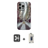 MARSİLYAN™- iPhone 15 Pro Max Kılıf Nova Doku Prime - Siyah Bilvis Hayalet Cam Ekran Koruyucu + PVD Metal Kamera Lens - GI