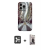 MARSİLYAN™- iPhone 15 Pro Max Kılıf Nova Doku Prime - Siyah Bilvis Hayalet Cam Ekran Koruyucu + PVD Metal Kamera Lens - GI