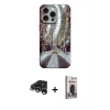 MARSİLYAN™- iPhone 15 Pro Max Kılıf Nova Doku Prime - Siyah Bilvis Hayalet Cam Ekran Koruyucu + Raze Metal Kamera Lens - GS