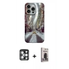 MARSİLYAN™- iPhone 15 Pro Max Kılıf Nova Doku Prime - Siyah Bilvis Hayalet Cam Ekran Koruyucu + PVD Metal Kamera Lens - LT