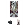 MARSİLYAN™- iPhone 15 Pro Max Kılıf Nova Doku Prime - Siyah Bilvis Hayalet Cam Ekran Koruyucu + Raze Metal Kamera Lens - LT