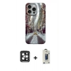 MARSİLYAN™- iPhone 15 Pro Max Kılıf Nova Doku Prime - Siyah Bilvis Hayalet Cam Ekran Koruyucu + PVD Metal Kamera Lens - SH