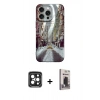 MARSİLYAN™- iPhone 15 Pro Max Kılıf Nova Doku Prime - Siyah Bilvis Hayalet Cam Ekran Koruyucu + PVD Metal Kamera Lens - SH