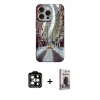 MARSİLYAN™- iPhone 15 Pro Max Kılıf Nova Doku Prime - Siyah Bilvis Hayalet Cam Ekran Koruyucu + PVD Metal Kamera Lens - TU