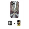 MARSİLYAN™- iPhone 15 Pro Max Kılıf Nova Doku Prime - Siyah Buffer Cam Ekran Koruyucu + PVD Metal Kamera Lens - GI