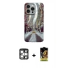 MARSİLYAN™- iPhone 15 Pro Max Kılıf Nova Doku Prime - Siyah Buffer Cam Ekran Koruyucu + PVD Metal Kamera Lens - GS