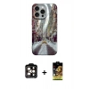 MARSİLYAN™- iPhone 15 Pro Max Kılıf Nova Doku Prime - Siyah Buffer Cam Ekran Koruyucu + PVD Metal Kamera Lens - TU