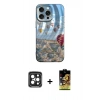 MARSİLYAN™- iPhone 15 Pro Max Kılıf Nova Doku Prime - Siyah Buffer Cam Ekran Koruyucu + Siyah PVD Metal Kamera Lens