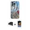 MARSİLYAN™- iPhone 15 Pro Max Kılıf Nova Doku Prime - Siyah Buffer Hayalet Cam Ekran Koruyucu + Gümüş Raze Metal Kamera Lens