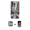 MARSİLYAN™- iPhone 15 Pro Max Kılıf Nova Doku Prime - Siyah Buffer Hayalet Cam Ekran Koruyucu + PVD Metal Kamera Lens - GS