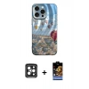 MARSİLYAN™- iPhone 15 Pro Max Kılıf Nova Doku Prime - Siyah Buffer Hayalet Cam Ekran Koruyucu + PVD Metal Kamera Lens - SH