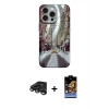 MARSİLYAN™- iPhone 15 Pro Max Kılıf Nova Doku Prime - Siyah Buffer Hayalet Cam Ekran Koruyucu + Raze Metal Kamera Lens - TMGI