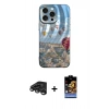 MARSİLYAN™- iPhone 15 Pro Max Kılıf Nova Doku Prime - Siyah Buffer Hayalet Cam Ekran Koruyucu + Raze Metal Kamera Lens - TMGI