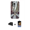 MARSİLYAN™- iPhone 15 Pro Max Kılıf Nova Doku Prime - Siyah Buffer Hayalet Cam Ekran Koruyucu + Raze Metal Kamera Lens - SH