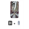 MARSİLYAN™- iPhone 15 Pro Max Kılıf Nova Doku Prime - Siyah Joko Magic 5D Cam + Gri PVD Metal Kamera Lens