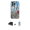 MARSİLYAN™- iPhone 15 Pro Max Kılıf Nova Doku Prime - Siyah Joko Magic 5D Cam + Gümüş Raze Metal Kamera Lens