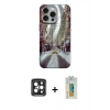 MARSİLYAN™- iPhone 15 Pro Max Kılıf Nova Doku Prime - Siyah Polymer Nano Ekran Koruyucu + PVD Metal Kamera Lens - SH