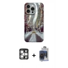 MARSİLYAN™- iPhone 15 Pro Max Kılıf Nova Doku Prime - Siyah Vanessa Magic Cam + PVD Metal Kamera Lens - GS