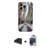 MARSİLYAN™- iPhone 15 Pro Max Kılıf Nova Doku Prime - Siyah Vanessa Magic Cam + Raze Metal Kamera Lens - TMGI