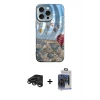 MARSİLYAN™- iPhone 15 Pro Max Kılıf Nova Doku Prime - Siyah Vanessa Magic Cam + Raze Metal Kamera Lens - TMGI