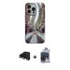 MARSİLYAN™- iPhone 15 Pro Max Kılıf Nova Doku Prime - Siyah Vanessa Magic Cam + Siyah Raze Metal Kamera Lens