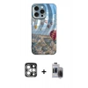 MARSİLYAN™- iPhone 15 Pro Max Kılıf Nova Doku Prime - Siyah Vanessa Magic Hayalet Cam + PVD Metal Kamera Lens - GS