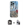 MARSİLYAN™- iPhone 15 Pro Max Kılıf Nova Doku Prime - Siyah Vanessa Magic Hayalet Cam + PVD Metal Kamera Lens - TU