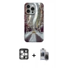 MARSİLYAN™- iPhone 15 Pro Max Kılıf Nova Doku Prime - Siyah Vanessa Magic Hayalet Cam + PVD Metal Kamera Lens - GS