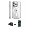 MARSİLYAN™- iPhone 15 Pro Max Kılıf Nova Doku - Şeffaf 360 Full Body Arka Koruyucu + Raze Metal Kamera Lens - TMGI