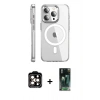 MARSİLYAN™- iPhone 15 Pro Max Kılıf Nova Doku - Siyah 360 Mat Full Body Arka Koruyucu + PVD Metal Kamera Lens - TU