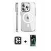 MARSİLYAN™- iPhone 15 Pro Max Kılıf Nova Doku - Siyah 360 Mat Full Body Arka Koruyucu + PVD Metal Kamera Lens - GI