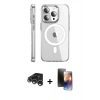 MARSİLYAN™- iPhone 15 Pro Max Kılıf Nova Doku - Siyah 3D Antistatik Mat Seramik Nano Ekran Koruyucu + Raze Metal Kamera Lens - GS