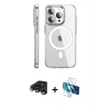 MARSİLYAN™- iPhone 15 Pro Max Kılıf Nova Doku - Siyah 3D Antistatik Seramik Nano Ekran Koruyucu + Lacivert Raze Metal Kamera Lens