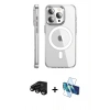 MARSİLYAN™- iPhone 15 Pro Max Kılıf Nova Doku - Siyah 3D Antistatik Seramik Nano Ekran Koruyucu + Raze Metal Kamera Lens - SH