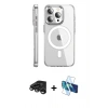 MARSİLYAN™- iPhone 15 Pro Max Kılıf Nova Doku - Siyah 3D Antistatik Seramik Nano Ekran Koruyucu + Raze Metal Kamera Lens - TMGI