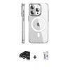 MARSİLYAN™- iPhone 15 Pro Max Kılıf Nova Doku - Siyah Bilvis 0.18mm Plus Cam Ekran Koruyucu + Raze Metal Kamera Lens - GS