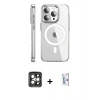 MARSİLYAN™- iPhone 15 Pro Max Kılıf Nova Doku - Siyah Bilvis 0.18mm Plus Cam Ekran Koruyucu + PVD Metal Kamera Lens - GI