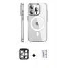 MARSİLYAN™- iPhone 15 Pro Max Kılıf Nova Doku - Siyah Bilvis 0.18mm Plus Cam Ekran Koruyucu + PVD Metal Kamera Lens - GS