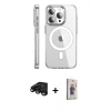 MARSİLYAN™- iPhone 15 Pro Max Kılıf Nova Doku - Siyah Bilvis 3D Cam Ekran Koruyucu + Raze Metal Kamera Lens - SH